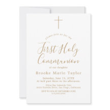 Delikate Goldkalligraphie Erste Heilige Kommune