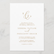 Delikate Goldkalligraphie Formal Monogram Wedding