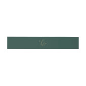 Delikate Goldkalligraphie | Green Monogram Wedding Einladungsbanderole (Flach)