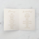 Delikate Goldkalligraphie | Hochzeitscreme Programm (Innenseite)