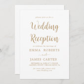 Delikate Goldkalligraphie Hochzeitsempfang Einladung (Vorne/Hinten)