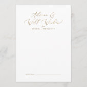 Delikate Goldkalligraphie Hochzeitswünsche und -wü Hinweiskarte (Vorderseite)