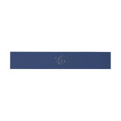 Delikate Goldkalligraphie | Navy Monogram Wedding Einladungsbanderole (Flach)