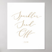 Delikate Goldkalligraphie-Sparkler abschicken Poster (Vorne)