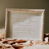 Delikate Goldkalligraphie | Taufe Creme Poster