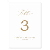 Delikate Goldkalligraphie-Tischnummer Tischnummer (Rückseite)