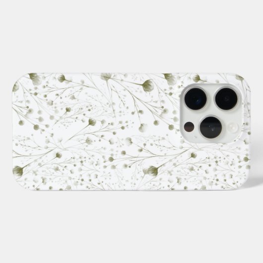 Delikate Green Floral iPhone Case mit Soft Botani (Rückseite (Horizontal))