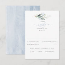 Delikate Grünanlage und Dusty Blue Wedding RSVP