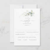 Delikate Grünanlage und Gold Wedding RSVP (Vorderseite)
