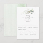 Delikate Grünanlage und Gold Wedding RSVP Karte (Vorne/Hinten)