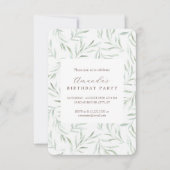 Delikate grüne Blätter Geburtstagseinladung Einladung (Vorderseite)