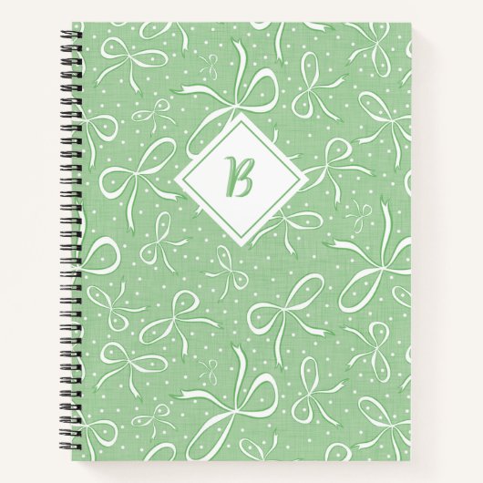 Delikate grüne Coquette Bows Notizblock (Vorderseite)