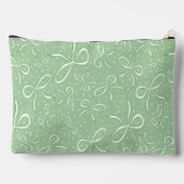 Delikate grüne Coquette Bows Zubehörtasche (Rückseite)