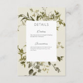 Delikate Grüne Hochzeitsdetails Begleitkarte (Vorderseite)