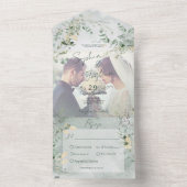 Delikate Grünpflanzen Modernes Foto Abendessen All In One Einladung (Innen Boden)