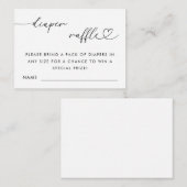 Delikate Heart Script Diaper Raffle Baby Dusche Begleitkarte (Vorne/Hinten)