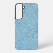 Delikate hellblaue Blütentextur Samsung Galaxy Hülle (Rückseite)
