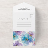 Delikate, helle, lichtdurchlässige Hochzeit mit bl All In One Einladung (Außenbereich)