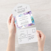 Delikate, helle, lichtdurchlässige Hochzeit mit bl All In One Einladung (Abreißen)