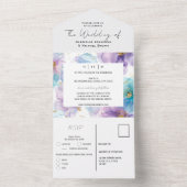 Delikate, helle, lichtdurchlässige Hochzeit mit bl All In One Einladung (Innen Boden)