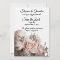 Delikate hellrosa Rose, die das Datum einheizen