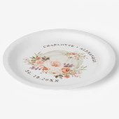 Delikate Herbst Herbstkugel Weißer Kürbis Hochzeit Pappteller (Schrägansicht)