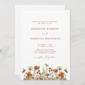 Delikate Herbst-Wildblumen QR Code UAWG Wedding Einladung (Vorne/Hinten)