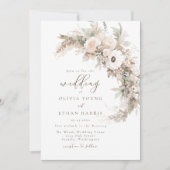 Delikate Herbstblütenhochzeit Einladung (Vorderseite)