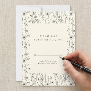 Delikate Herbstgarten Wilde Blume RSVP Karte