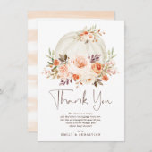 Delikate Herbstpumpenfallen Floral Babydusche Dankeskarte (Vorne/Hinten)