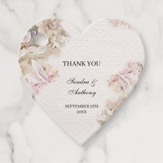 Delikate Hochzeit der Wasserfarben Geschenkanhänger (Vorderseite)