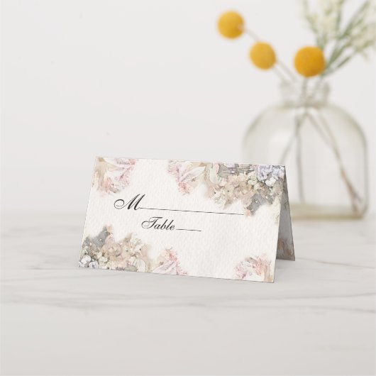 Delikate Hochzeit der Wasserfarben Platzkarte (Vorderseite)