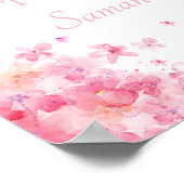 Delikate Hochzeit der Wasserfarben Poster (Ecke)