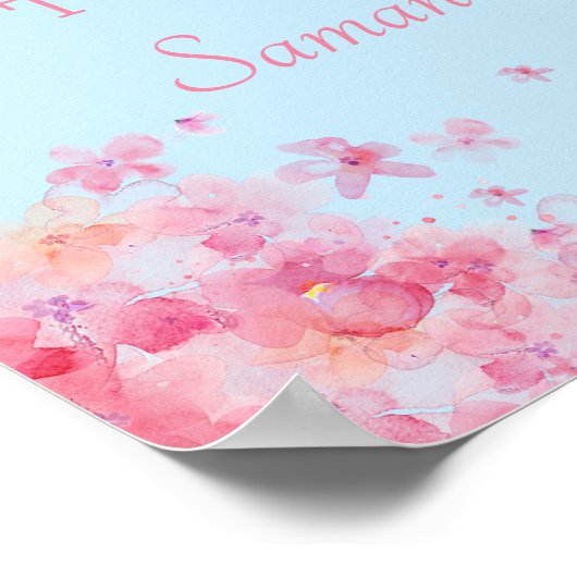 Delikate Hochzeit der Wasserfarben Poster (Ecke)