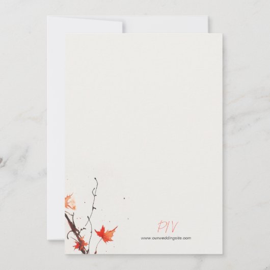 Delikate Hochzeit im Herbst Save the Date (Rückseite)