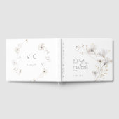 Delikate Hochzeit in weißem Grau & Gold Gästebuch (Voll)