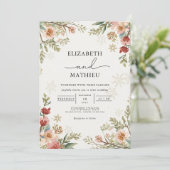 Delikate Hochzeit mit Flora Einladung (Stehend Vorderseite)