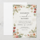 Delikate Hochzeit mit Flora Einladung (Vorne/Hinten)