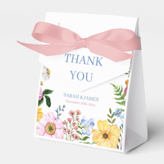 Delikate Hochzeit mit floraler Wasserfarbe Geschenkschachtel (Vorderseite)