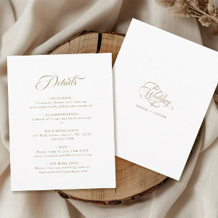Delikate Hochzeit von Gold und Weiß Begleitkarte