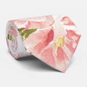 Delikate Hochzeit von Watercolor Pink Peony Krawatte (Gerollt)