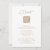 Delikate Hochzeiten in Gold und Weiß Einladung (Rückseite)