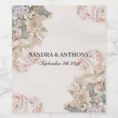 Delikate Hochzeitsfeier mit Wasserfarbe Weinetikett (Einzelnes Label)