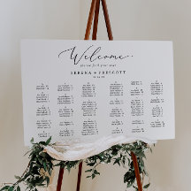 Delikate, horizontale, alphabetische Sitzkarte