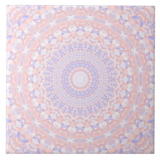 Delikate Hübsche Pastelle Abstrakt Mandala Fliese (Vorderseite)