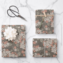 Delikate Hydrangea auf taubendem Hintergrund Geschenkpapier Set