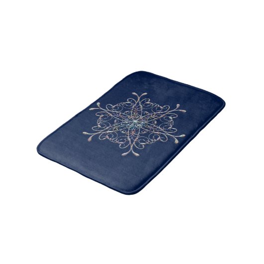 Delikate Iridescent Snowflake Bath Mat Badematte (Schrägansicht)