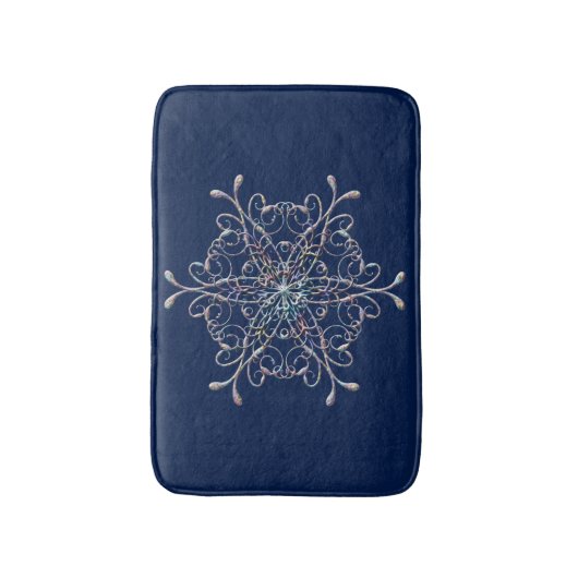 Delikate Iridescent Snowflake Bath Mat Badematte (Vorderseite Vertikal)
