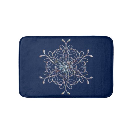 Delikate Iridescent Snowflake Bath Mat Badematte (Vorderseite)