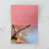 Delikate japanische Aprikosenblüten Dankeskarte (Innenseite)